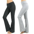 thumbnail image 1 of Zenana Womens & Plus Stretch Cotton Foldover Waist Bootcut Workout Yoga Pants, 1 of 3