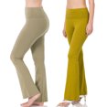 thumbnail image 1 of Zenana Womens & Plus Stretch Cotton Foldover Waist Bootcut Workout Yoga Pants, 1 of 4