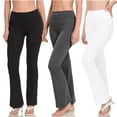 thumbnail image 1 of Zenana Womens & Plus Stretch Cotton Foldover Waist Bootcut Workout Yoga Pants, 1 of 4