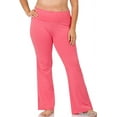 thumbnail image 1 of Zenana Womens & Plus Stretch Cotton Foldover Waist Bootcut Workout Yoga Pants, 1 of 4