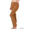 thumbnail image 1 of Zenana Womens & Plus Stretch Cotton Foldover Waist Bootcut Workout Yoga Pants, 1 of 4