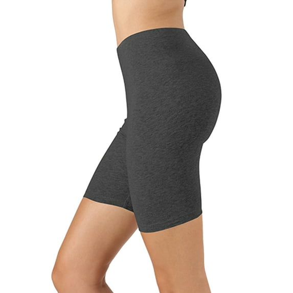 Zenana Womens's Cotton Stretch Mid Thigh Length Leggings Fitness Sport Biker Shorts