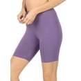 thumbnail image 1 of Zenana Womens's Cotton Stretch Mid Thigh Length Leggings Fitness Sport Biker Shorts, 1 of 4