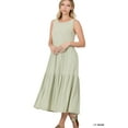 thumbnail image 1 of Zenana's Women & Plus Round Neck Sleeveless A-Line Ruffle Tiered Casual Sun Maxi Dress, 1 of 2