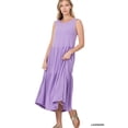 thumbnail image 1 of Zenana's Women & Plus Round Neck Sleeveless A-Line Ruffle Tiered Casual Sun Maxi Dress, 1 of 2