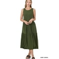 thumbnail image 1 of Zenana's Women & Plus Round Neck Sleeveless A-Line Ruffle Tiered Casual Sun Maxi Dress, 1 of 3