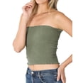 thumbnail image 1 of Zenana's Women Strapless Pleated Solid Colors Smocked Bandeau Sexy Tube Crop Tops (TheLovely), 1 of 3