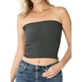 thumbnail image 1 of Zenana's Women Strapless Pleated Solid Colors Smocked Bandeau Sexy Tube Crop Tops (TheLovely), 1 of 4
