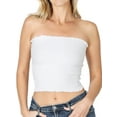 thumbnail image 1 of Zenana's Women Strapless Pleated Solid Colors Smocked Bandeau Sexy Tube Crop Tops (TheLovely), 1 of 3