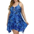 thumbnail image 1 of Zenbeiele Women's Plus Size Tankini Boyshorts Swimsuit Flowy Swimdress Tummy Control 2-Piece Bathing Suit, 1 of 9