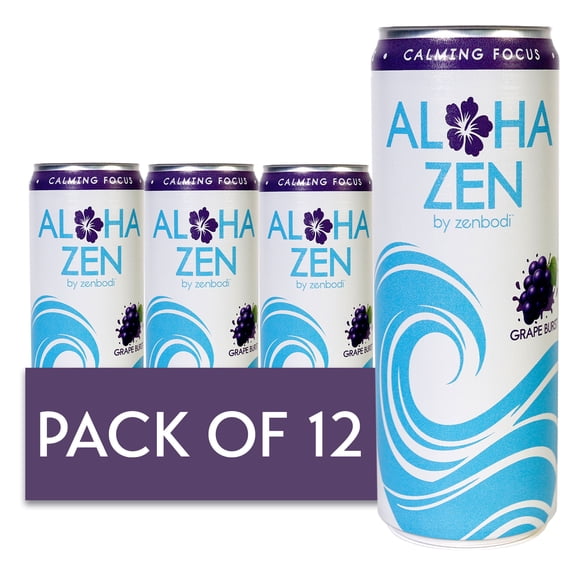 Zenbodi Clean Energy Aloha Zen UNWIND, Grape Burst, 12oz Regular Can, 12 Pack