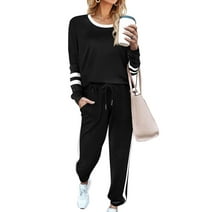 Zenbriele Women's 2 Piece Outfits Sweatsuit Sets Long Sleeve Pullover and Drawstring Jogger Pants Lounge Sets