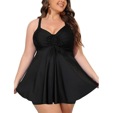 Zenbriele Women's Plus Size Swim Dress Bathing Suits Flowy Tankini Boyshorts Swimsuit