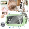 thumbnail image 1 of Zencey Showersafe, Showersafe Zencey Shower Safe, Shower Safe Zencey, 360°Rotatable Retractable Adjustable Wall Mount Anti Fog Shower Phone Case Holder Waterproof for Men Women (Green), 1 of 7