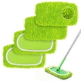 thumbnail image 1 of ZenClean Reusable Microfiber Mop Pads 4 Pack Compatible with SwifferSweeper Mop for Wet & Dry Floor Cleaning (Green), 1 of 8