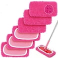 thumbnail image 1 of ZenClean Reusable Microfiber Mop Pads 6 Pack Compatible with SwifferSweeper Mop for Wet & Dry Floor Cleaning (Pink), 1 of 8