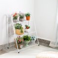 thumbnail image 1 of Zenco 28.4" x 12.2" x 27" 3-Tier White Metal Plant Stand, 1 of 8