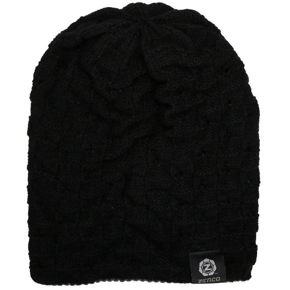 Zenco Men / Women's Winter Handcrafted Knitted Baggy Slouchy Beanie Hat Black