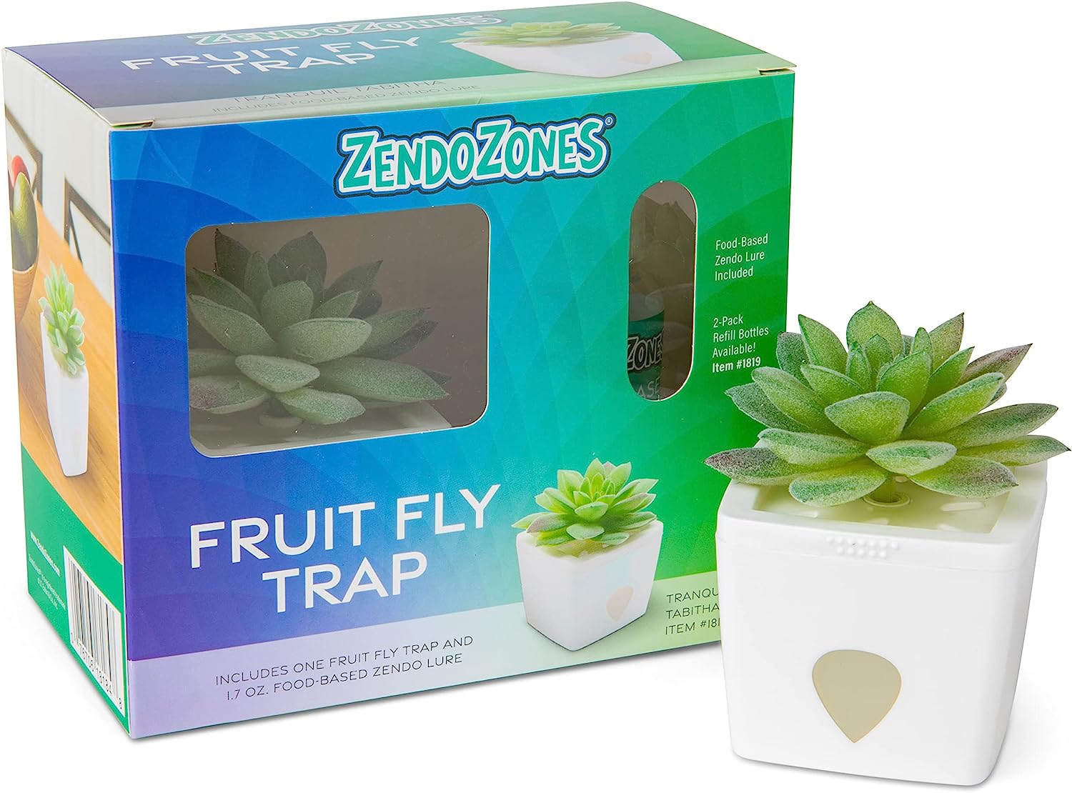 ZendoZones® Fruit Fly Trap Tranquil Tabitha, White Base