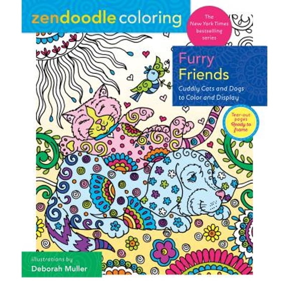 Pre-Owned Zendoodle Coloring: Furry Friends: Cuddly Cats and Dogs to Color and Display (Paperback) 125022862X 9781250228628