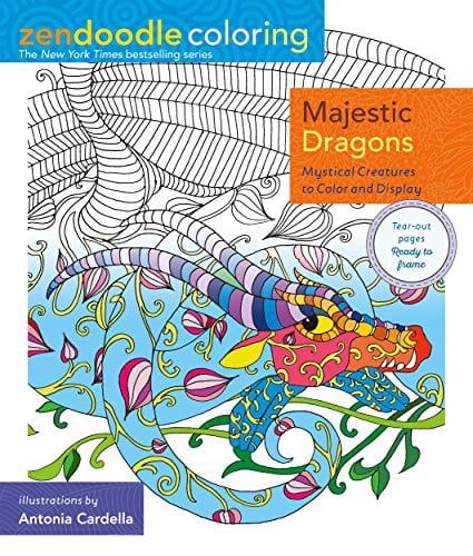 Pre-Owned Zendoodle Coloring: Majestic Dragons: Mystical Creatures to ...