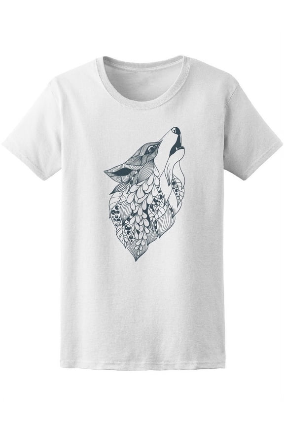 Zendoodle Howling Fox Wolf Women T-Shirt - Image by Shutterstock, Female x-Large