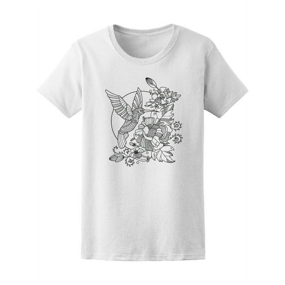 Zendoodle Hummingbird Bird Women T-Shirt - Image by Shutterstock, Female Small