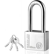 Zendure 1.6 40mm Wide Solid Stainless Steel Long Lock Beam Padlock with Key, Heavy Duty High Security Rustproof Weatherproof Pad Lock, Outdoors Gate Fence Shed Storage Unit Toolbox School Gym Locker