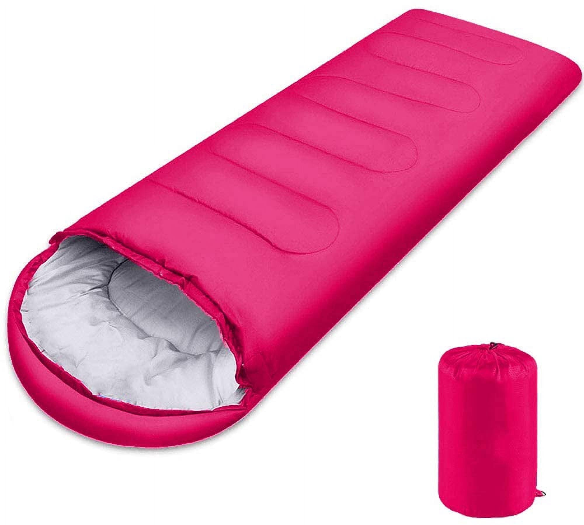 Ozmatip Sleeping Bag, Lightweight Summer Weather Sleep Bags for Kids Adults Girls Women, Microfiber Filled 15-25 Degree for Backpacking/Hiking/Camping/Mountaineering with Compression Sack