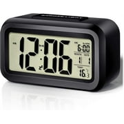 Zendure Alarm Clock, Electronic Digital Alarm Clock Battery Operated Small Desk Clock Bedside Clock with Big LED Screen, Indoor Temperature, Date, for Kids Heavy Sleepers