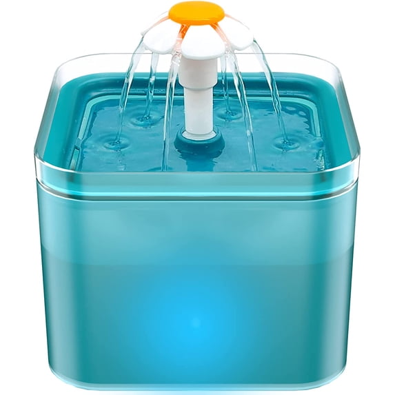 Zendure Cat Water Fountain, Ultra Silent Cat Fountain 67oz/2L, with LED Light, Activated Carbon Filter, Pet Water Fountain for Cats and Small Dogs