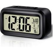 Zendure Digital Alarm Clock with Indoor Temperature, Battery Operated, Snooze Model,12/24H Display for Bedrooms, Heavy Sleepers Kids, Travel Desk Smart Clock Black