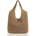 thumbnail image 1 of Zendure Hand-woven Soft Large Straw Shoulder Bag Boho Straw Handle Tote Retro Summer Beach Bag Rattan Handbag (Khaki), 1 of 6