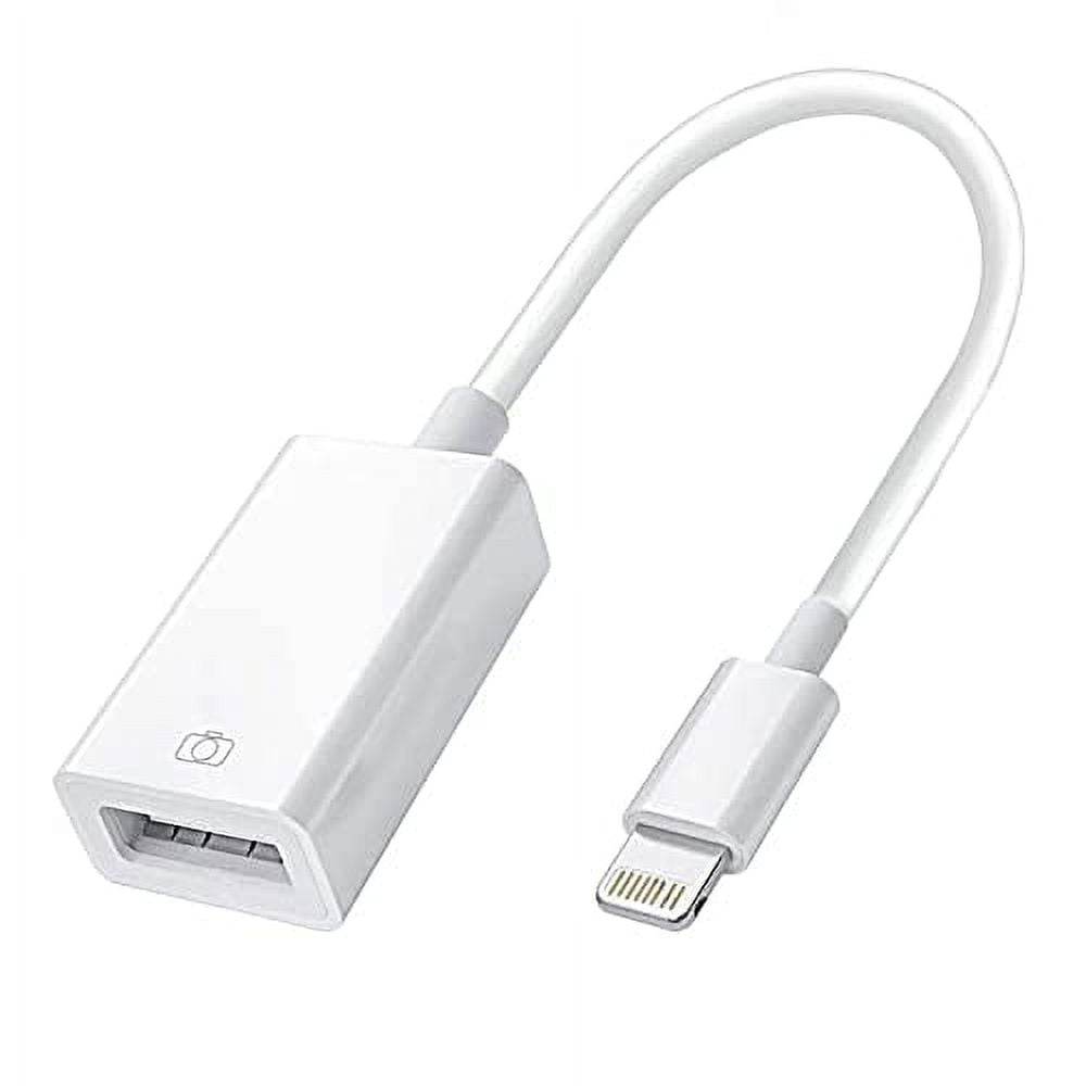 Zendure Lightning to USB Camera Adapter for iPhone iPad, Lightning to USB Female 3.0 OTG Cable Adapter for iPhone 13 12 11 XS XR X 8 7 iPad to Card Reader, U Disk, Keyboard,USB Flash Drive