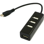 Zendure MicroUSB to USB 4 Port Black OTG Hub for Raspberry Pi Zero