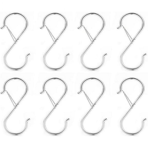 Zendure Rustproof S Hooks, Stainless Steel Silver, 8 Pieces