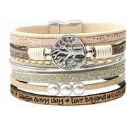 FUCHEGN Zendure inspirational Tree of Life Bracelet in Leather