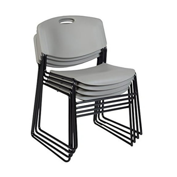 Zeng Stack Plastic Chair (4 pack) in Grey