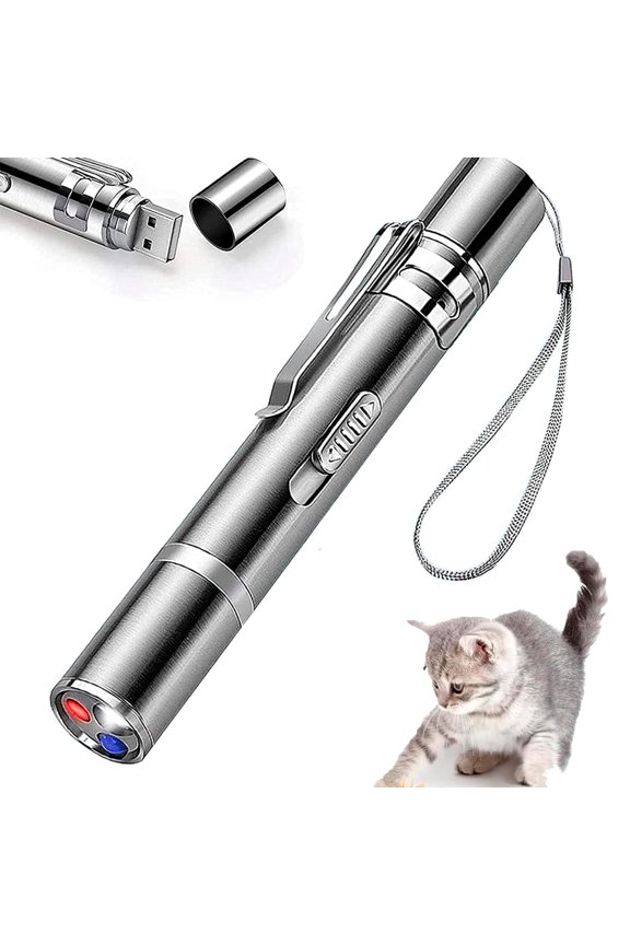 Laser Pointer, Cat Toys for Indoor Cats, Cat Laser Pointer Toy, Rechargeable, 3 Light Modes and 5 Fun Patterns