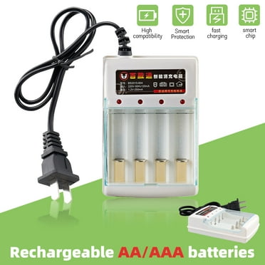 Zengest 4 Slots 1.5V AA/AAA Rechargeable Battery Charger Smart Charger Cable