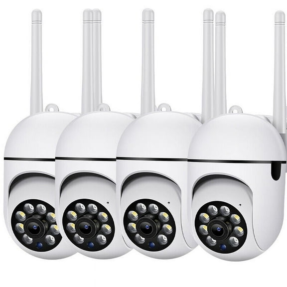 Zengest Wireless Security Camera 1080p Outdoor, White, 4 Pieces