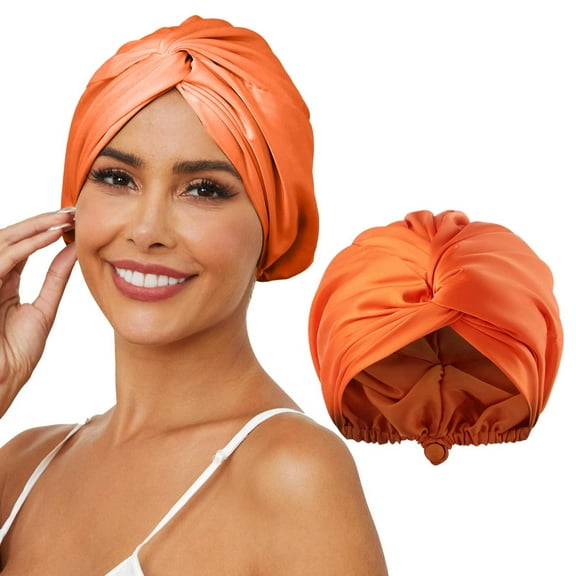 Zenghuiiii Adult Adjustable Silk Satin Hair Bonnet For Sleeping Double Layer Hair Wrap Sleep Cap Turban For Women Men Curly Straight Hair Long Large Braid Unisex Biology Hair