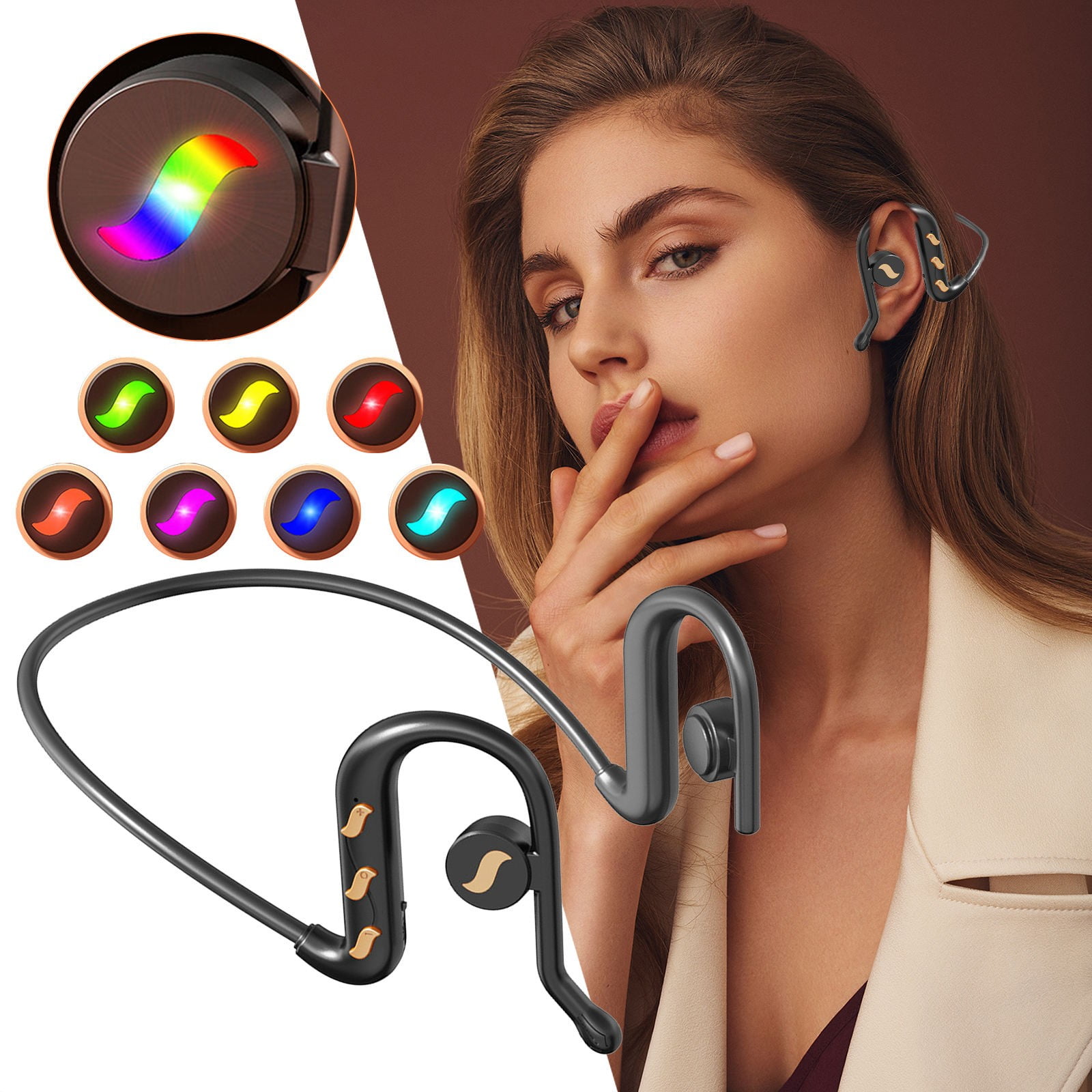 Zenghuiiii Bone Conduction Headphones Open Ear Headphones With Built In