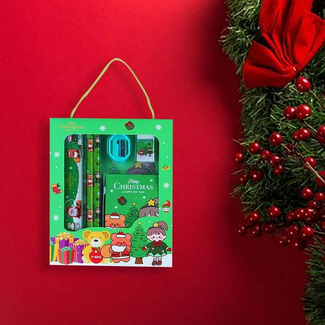 Zenghuiiii Christmas Kids Stationery Gift Set Notebook Pencils And