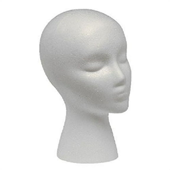 Zenghuiiii Female Styrofoam Mannequin Head Model Wig/Hat Display Stand Art Work Painting Novelty Foam 2PCS
