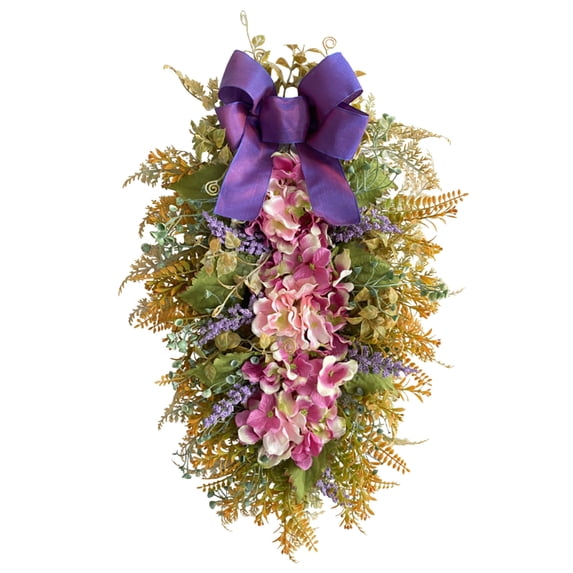 Zenghuiiii Spring Decoration Pendant Flowers Hanging Upside Down On Trees Large Purple Embroidered Flower Bow Door Hanging Decoration Fall Front Porch Decorations