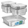 Zengpin 8x8 Disposable Aluminum Pans With Lids - 40 Pack Pans For