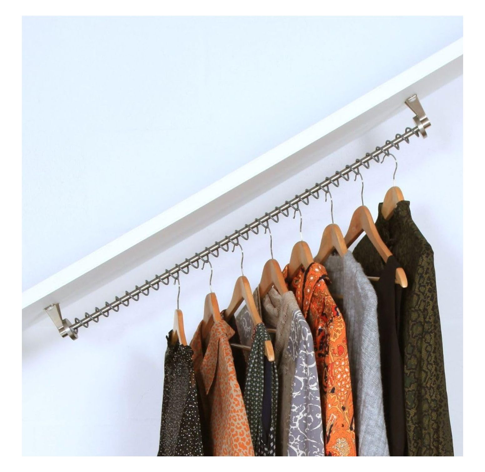 Zengpin Any Angle Clothes/Garment Hanging Rod for Sloped Ceiling Closet
