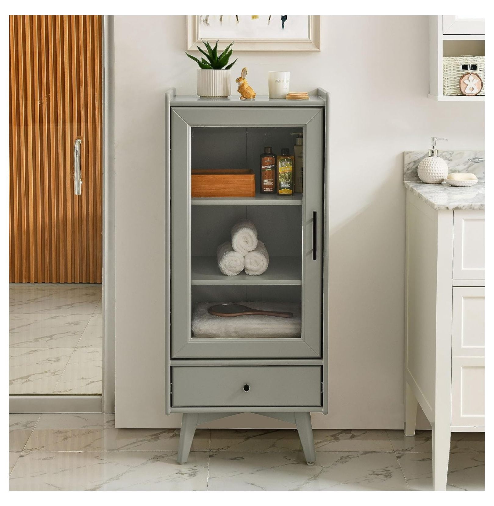 Zengpin Freestanding Bathroom Cabinet, Modern Bathroom Storage Cabinet ...