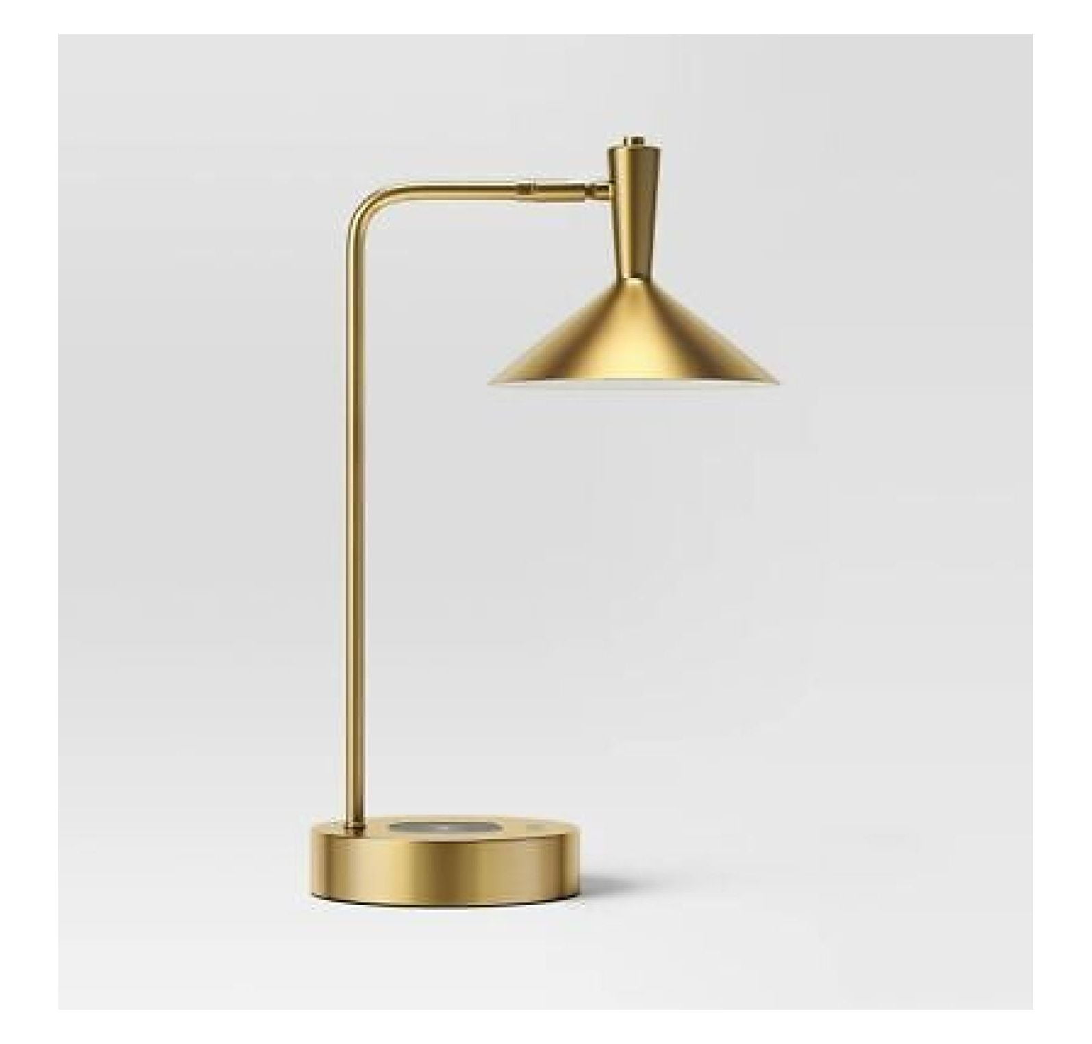 Brass Adjustable Touch Sensor LED Task Lamp with USB Charging